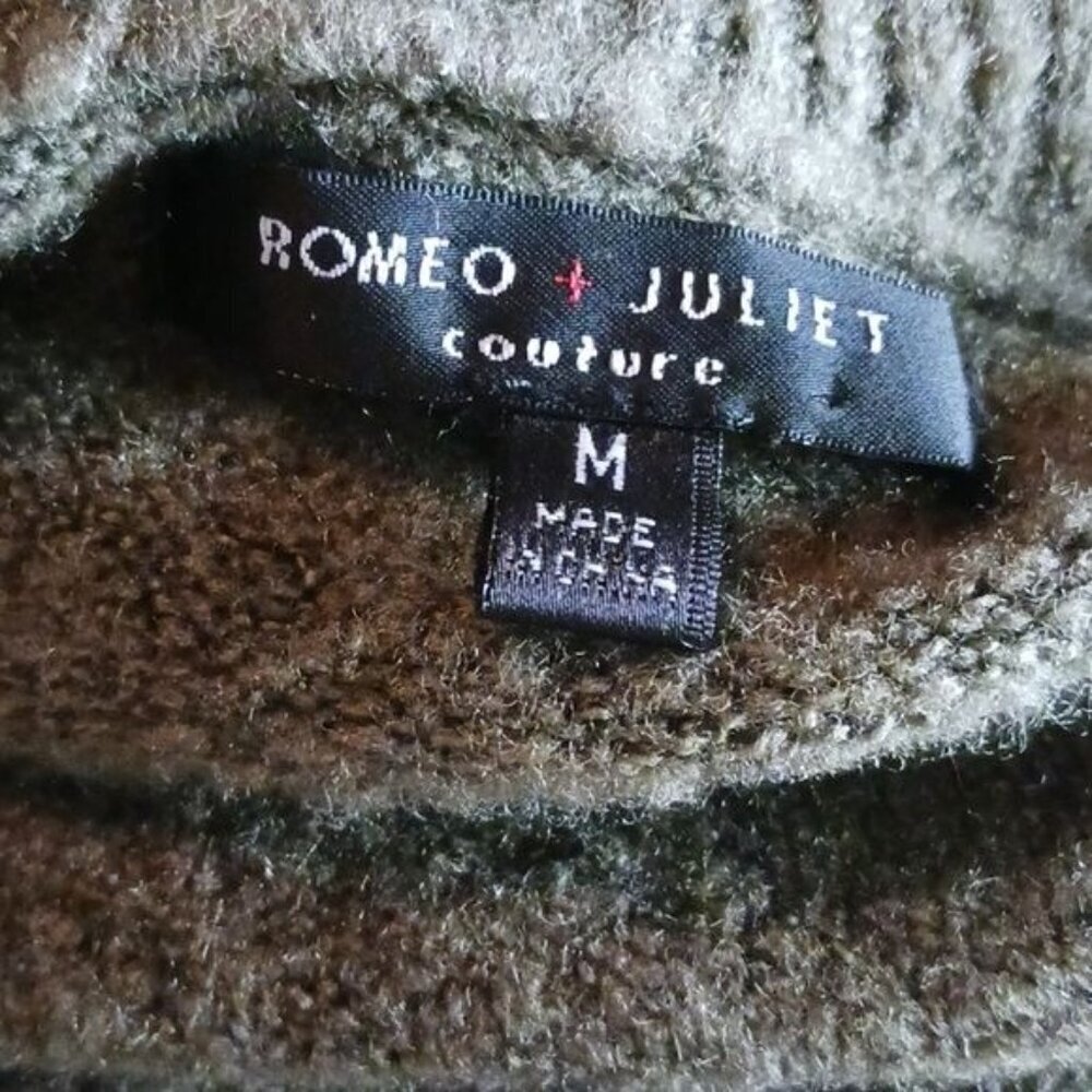 Romeo & Juliet Couture Sweater Dress Fuzzy Bodycon Ruffle Long Sleeve Size M - Picture 6 of 7